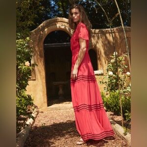 Boden Vibrant pink Rik rak Maxi Dress